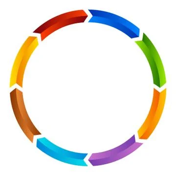 Segmented circle arrow. Circular arrow icon. Process, progres, rotation icon. Stock Illustration