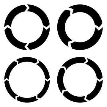 Segmented circle arrow. Circular arrow icon. Process, progres, rotation icon. Stock Illustration