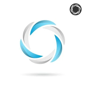 Segmented circle with blue and white sections Stock Illustration