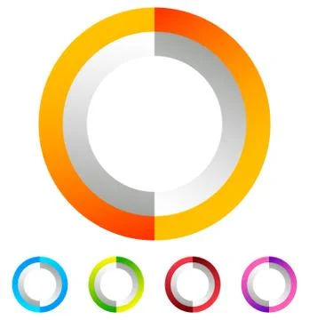 Segmented circle generic abstract icon, circular geometric logo in 4 colors. Stock-Illustration