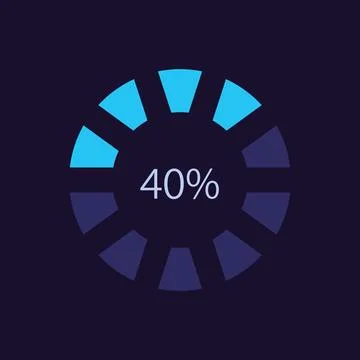 Segmented circular bar infographic chart design template for dark theme 스톡 일러스트