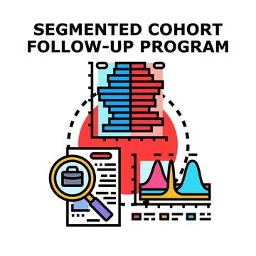 Segmented cohort follow up program analysis and data management Stock Illustration