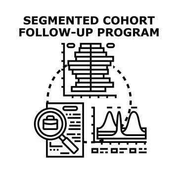 Segmented cohort follow up program analysis and data management Stock Illustration