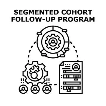 Segmented cohort follow up program management concept Illustrazione stock