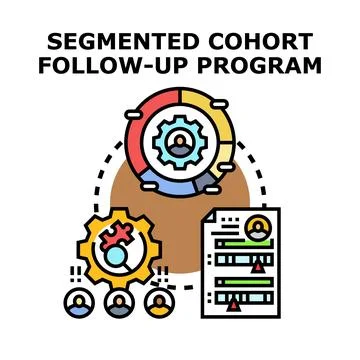 Segmented cohort follow up program management concept Illustration