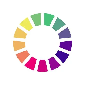 Segmented color wheel showing abstract spectrum data Stockillustratie