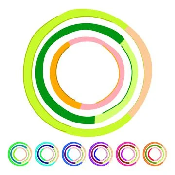 Segmented concentric circle diagram visualizing data analysis graphic Stock Illustration
