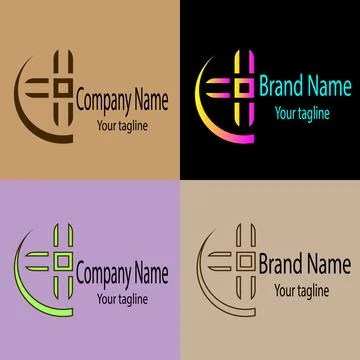 Segmented Cross Crescent logo design Stock Illustration