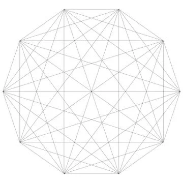 Segmented element with grid. Geometrical shape with network of lines. Lattice イラスト素材