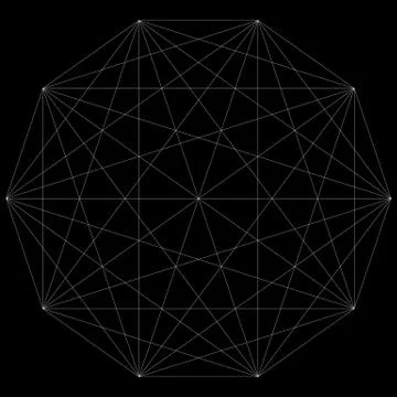 Segmented element with grid. Geometrical shape with network of lines. Lattice Illustrazione stock
