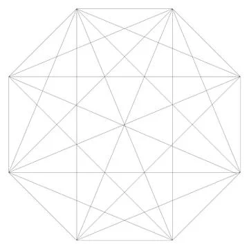 Segmented element with grid. Geometrical shape with network of lines. Lattice Illustrazione stock