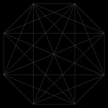Segmented element with grid. Geometrical shape with network of lines. Lattice Stockillustratie
