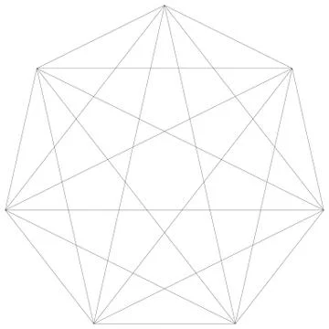 Segmented element with grid. Geometrical shape with network of lines. Lattice Illustrazione stock