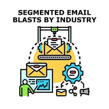 Segmented email blasts by industry marketing strategy Stock Illustration