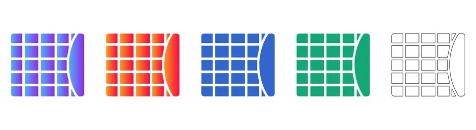 Segmented Grid Component Icon Set イラスト素材