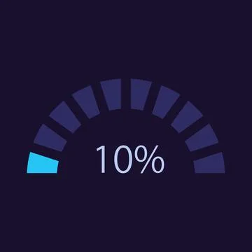 Segmented half circle infographic chart design template for dark theme Stock Illustration