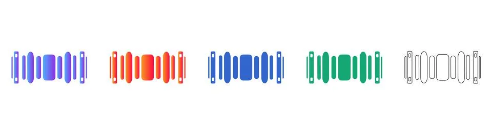 Segmented Industrial Barcode Vector Icon Set Stock Illustration