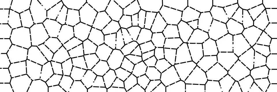 Segmented line Voronoi pattern geometric grid, Abstract broken line mosaic .. Stock Illustration