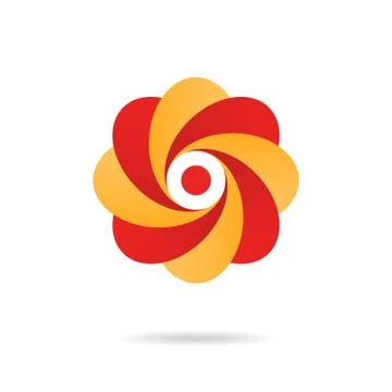 Segmented o letter - flower concept Stock Illustration