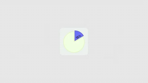 Segmented piechart percentage progress animated data visualization UI elements Video stock 334871683