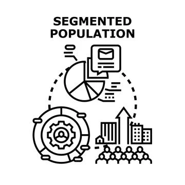 Segmented population data analysis and management strategy Stock Illustration