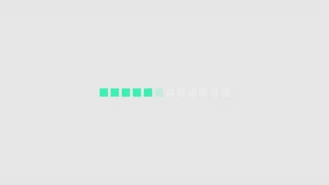 Segmented square loading indicator flat UI overlay element animation Stock Footage 336186833