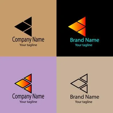 Segmented Triangle Arrow logo design Stock Illustration