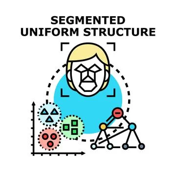 Segmented uniform structure data analysis concept 库存插图