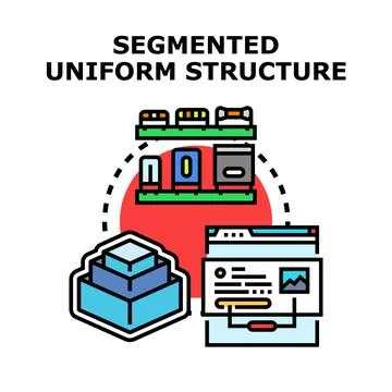 Segmented uniform structure with data organization concept Stock Illustration