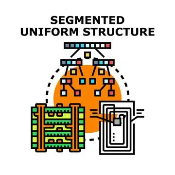 Segmented uniform structure data organization concept Stock Illustration