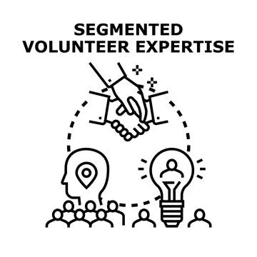 Segmented volunteer expertise concept for professional collaboration Stock Illustration