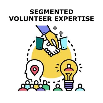 Segmented volunteer expertise concept for professional collaboration Stock Illustration