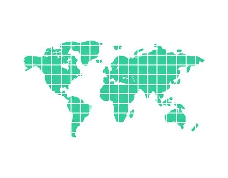 Segmented world map. Parts ?? planet earth. Concept of world communication .. Stock Illustration