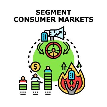 Segmenting consumer markets and targeting strategies Illustrazione stock