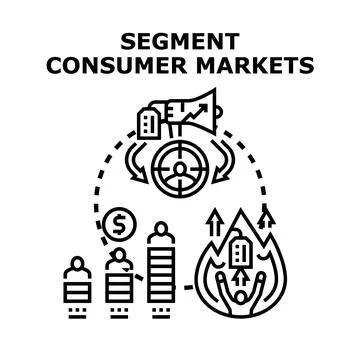 Segmenting consumer markets and targeting strategies Stock Illustration