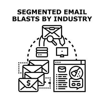 Segmenting email blasts by industry and customer data Stock Illustration