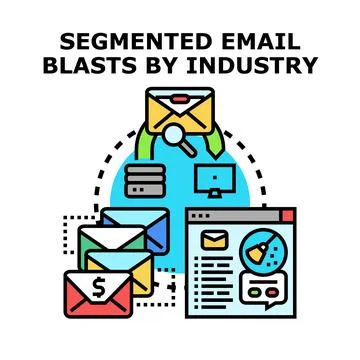 Segmenting email blasts by industry and customer data Stock Illustration