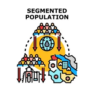 Segmenting global population into different social groups Stock Illustration