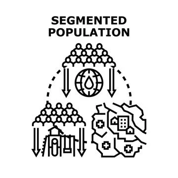 Segmenting global population into different social groups Stock Illustration
