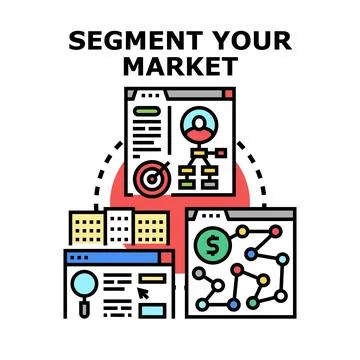 Segmenting market for customer analysis and research strategies イラスト素材