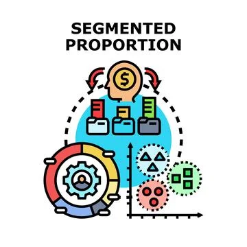 Segmenting market customer data for proportional analysis 库存插图