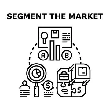 Segmenting target market business analysis planning process Stock Illustration
