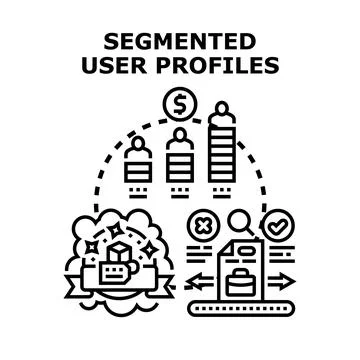 Segmenting user profiles for data analysis and marketing Stock Illustration
