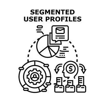 Segmenting user profiles for targeted marketing and analytics Stock Illustration