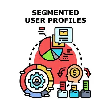 Segmenting user profiles for targeted marketing and analytics Stock Illustration
