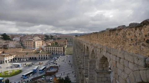 Segovia Aquaduct timelapse Video stock 122292659