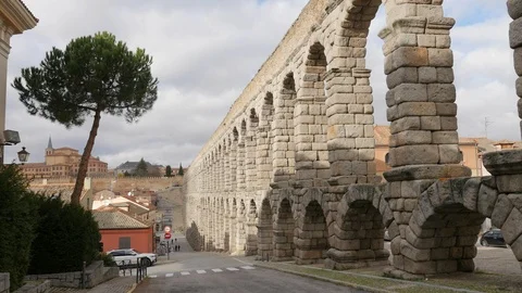 Segovia aquaduct2 timelapse Video stock 122293375