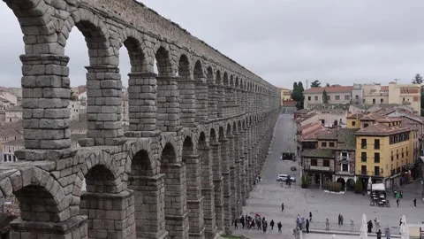 Segovia Aqueduct Stock Footage 294821729