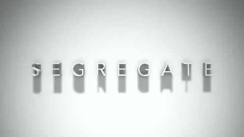 Segregate 3D title animation with shadows on a white background Stock Footage 297517384