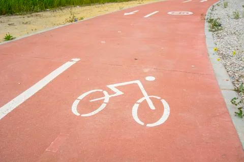 Segregated cycle facilities Stock Photos